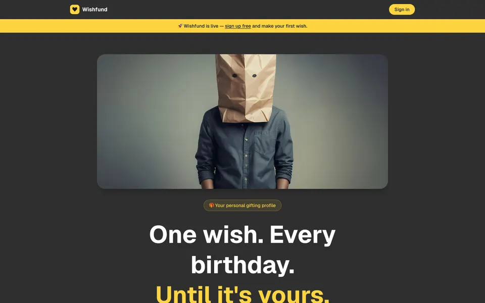 Wishfund — screenshot